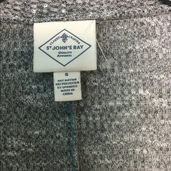 Women’s St John's Bay S Small 4 - 6 Sweater Cardigan Marbled Gray Open Front NEW - Picture 4 of 8